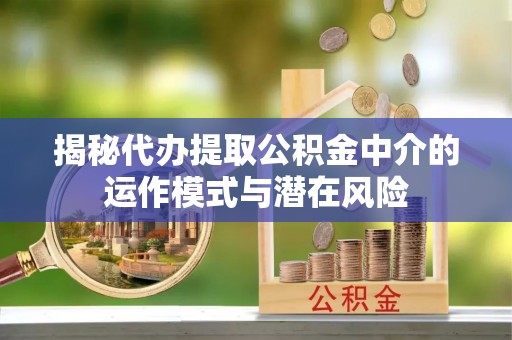 溧水揭秘代办提取公积金中介的运作模式与潜在风险