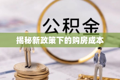 溧水揭秘新政策下的购房成本